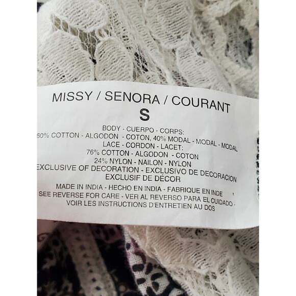 VINTAGE AMERICA BLUES Lace Sleeve Top Sz S - Picture 9 of 10